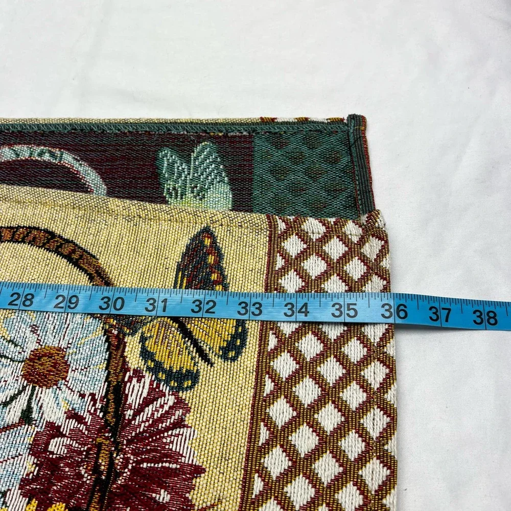 Everyday Tapestry Runner Baskets Butterflies Handmade in India